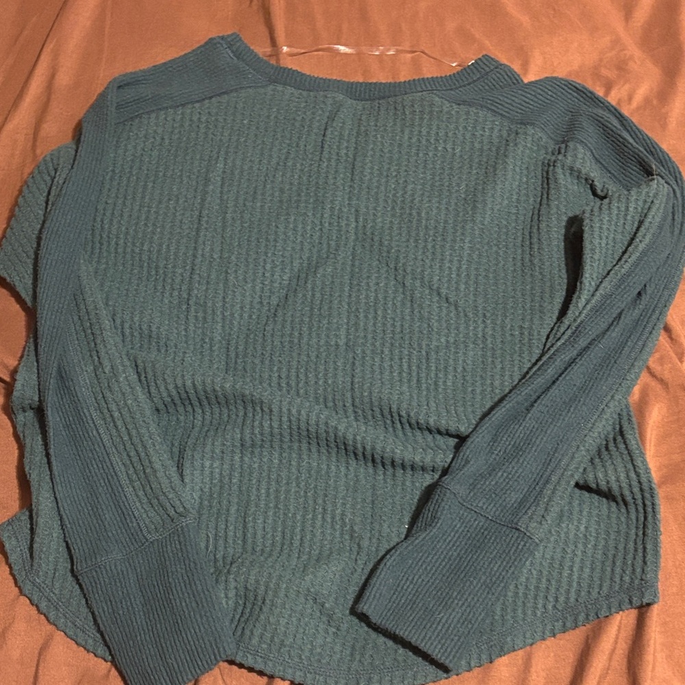 Mudd Teal Ribbed Sweatshirt - Picture 2 of 2